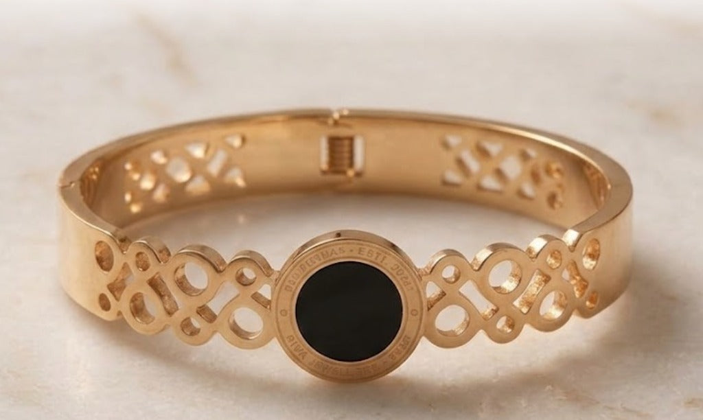 Elegant Gold-Plated Stainless Steel Bangle