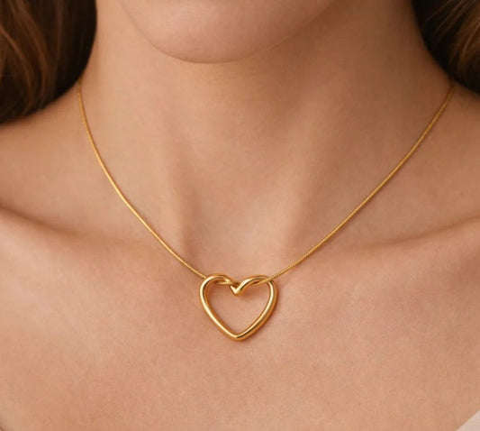 Anti-Tarnish Gold Heart Necklace