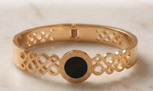 Elegant Gold-Plated Stainless Steel Bangle